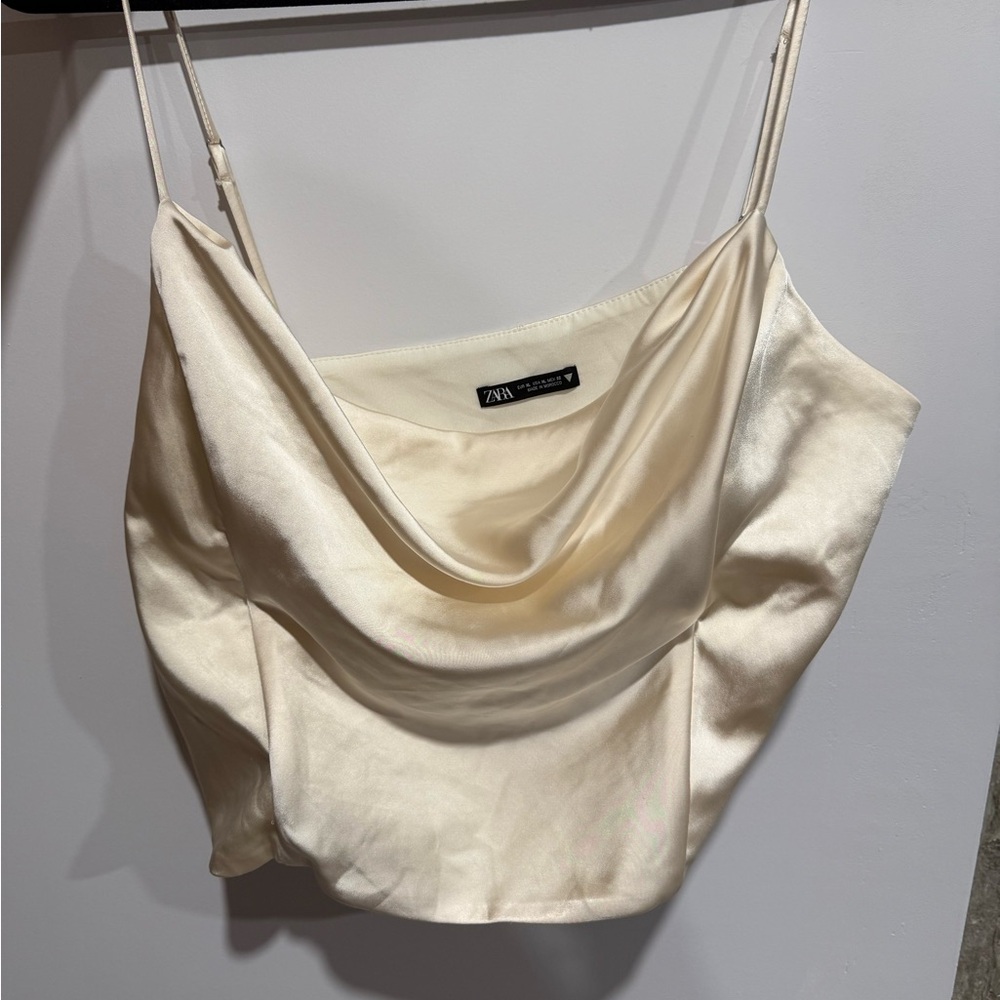 Zara Elegant Cream Satin Camisole